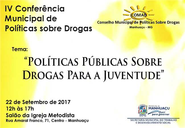 IV Conferência Municipal de Políticas sobre Drogas de Manhuaçu